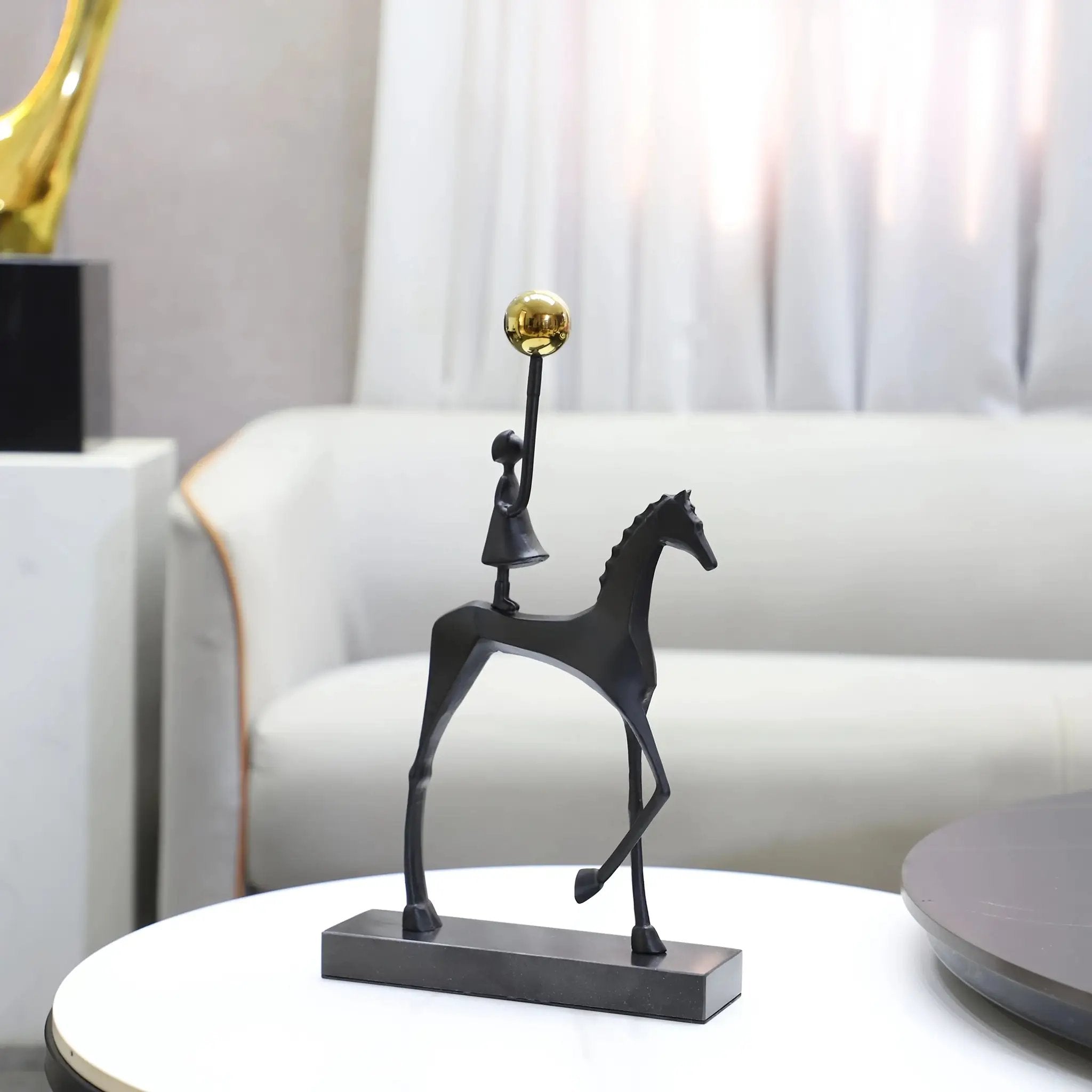 1pc Creative Cast Iron Metal Horse Ornament Home Living Room Luxury Decorative TV Cabinet Bar Tabletop Decoration by House Of Avana