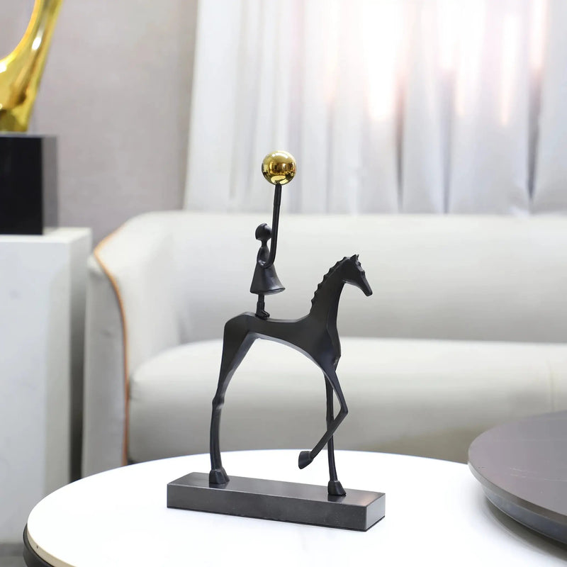 1pc Creative Cast Iron Metal Horse Ornament Home Living Room Luxury Decorative TV Cabinet Bar Tabletop Decoration by House Of Avana
