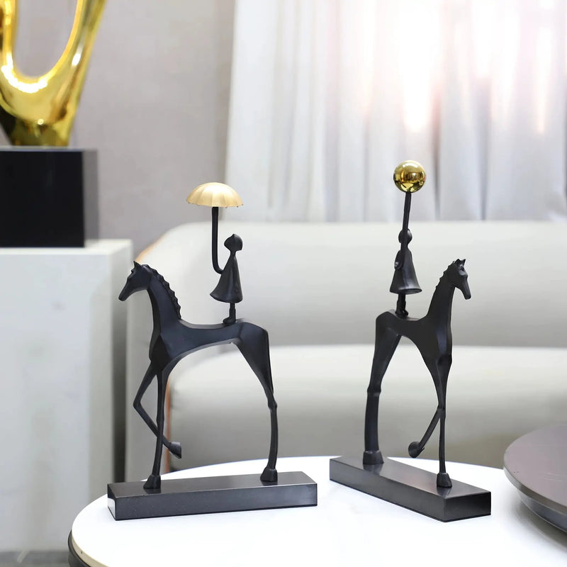 1pc Creative Cast Iron Metal Horse Ornament Home Living Room Luxury Decorative TV Cabinet Bar Tabletop Decoration by House Of Avana