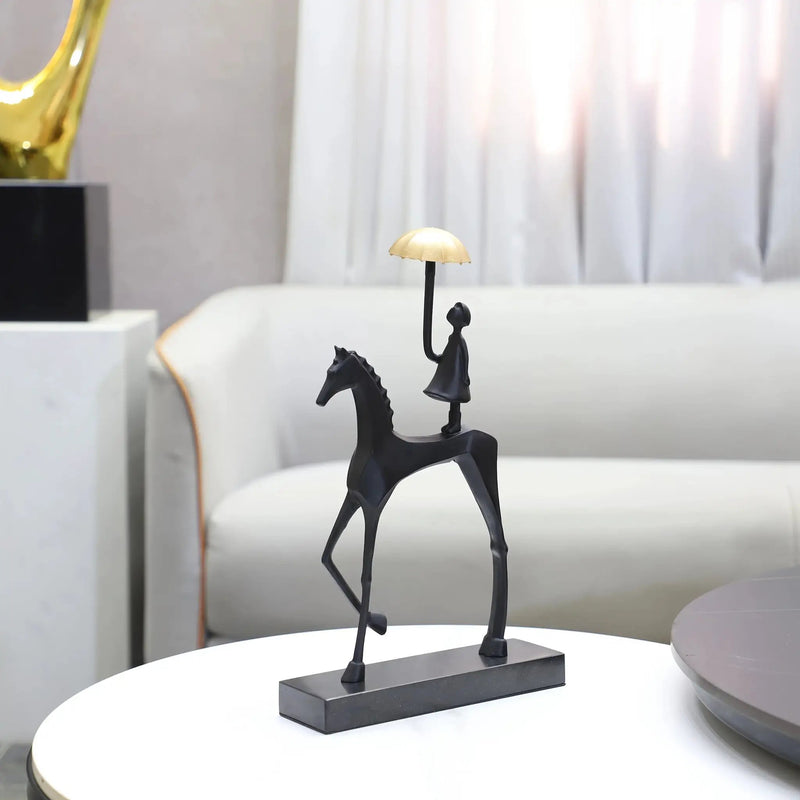 1pc Creative Cast Iron Metal Horse Ornament Home Living Room Luxury Decorative TV Cabinet Bar Tabletop Decoration by House Of Avana