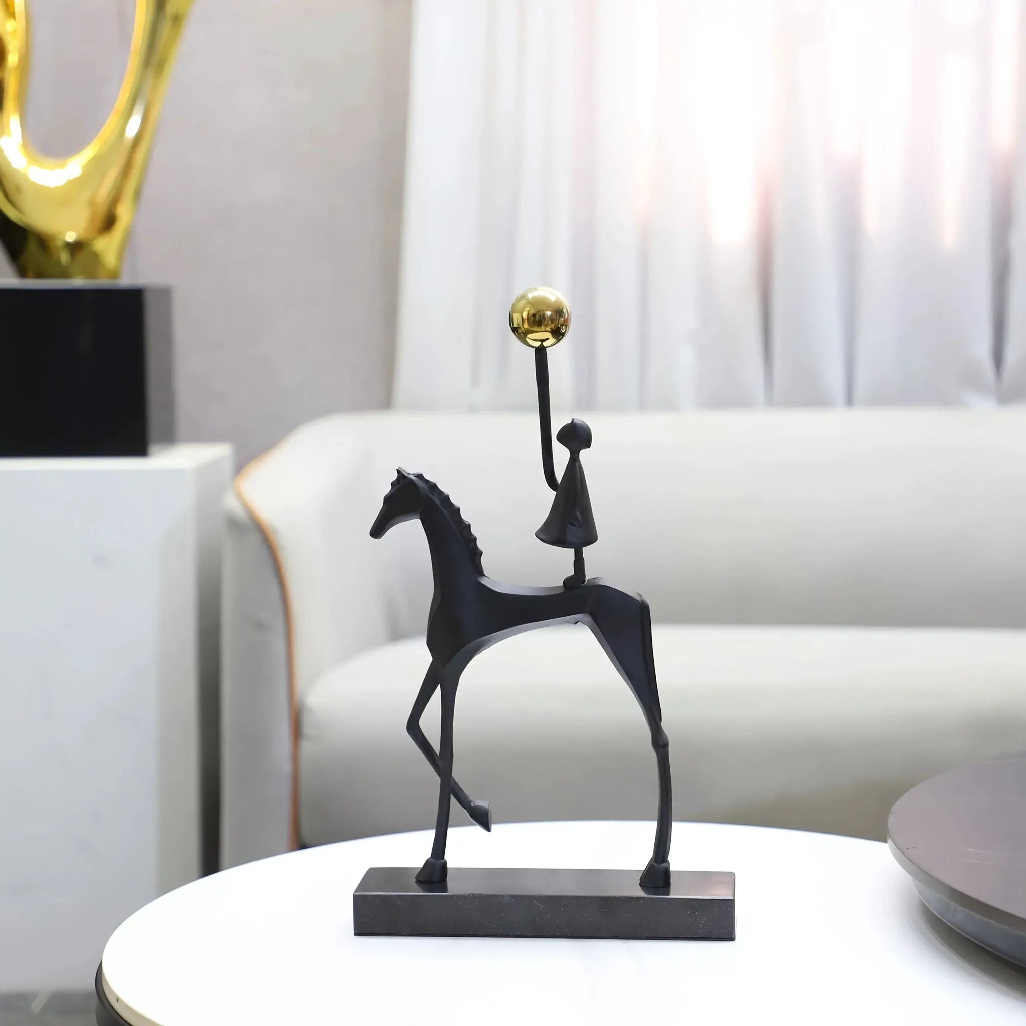 1pc Creative Cast Iron Metal Horse Ornament Home Living Room Luxury Decorative TV Cabinet Bar Tabletop Decoration by House Of Avana