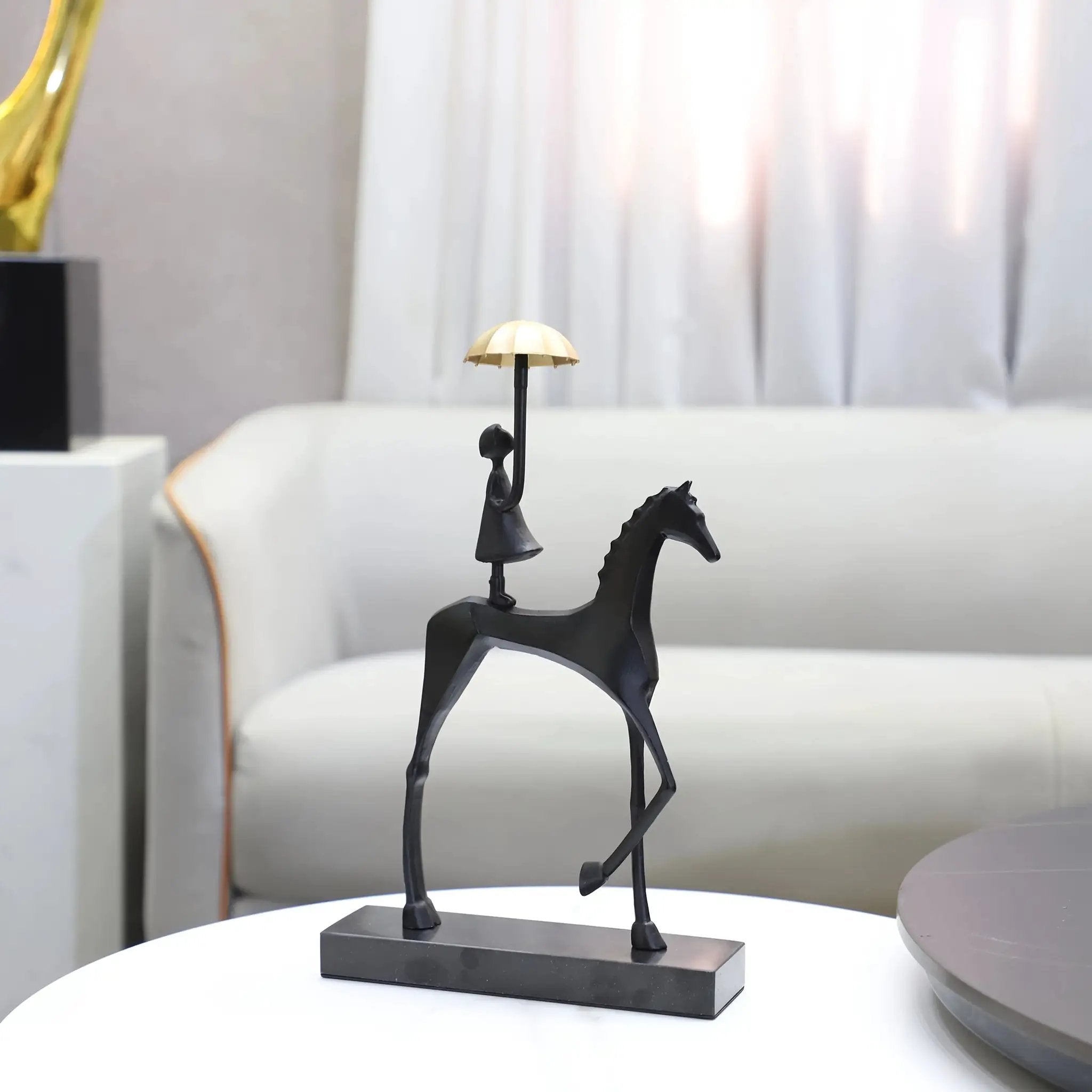 1pc Creative Cast Iron Metal Horse Ornament Home Living Room Luxury Decorative TV Cabinet Bar Tabletop Decoration by House Of Avana