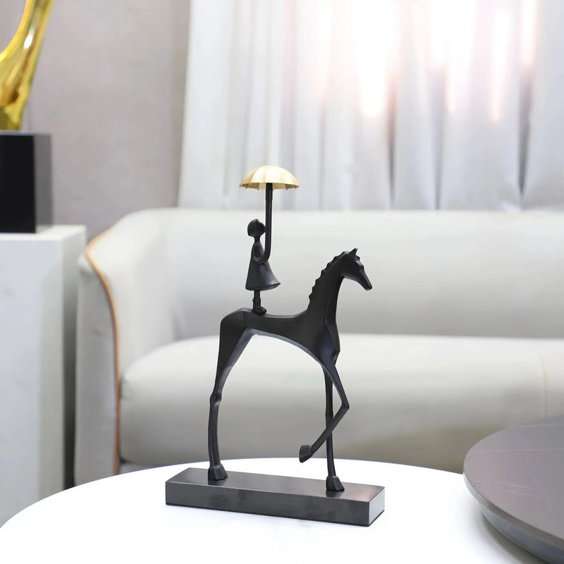 1pc Creative Cast Iron Metal Horse Ornament Home Living Room Luxury Decorative TV Cabinet Bar Tabletop Decoration by House Of Avana