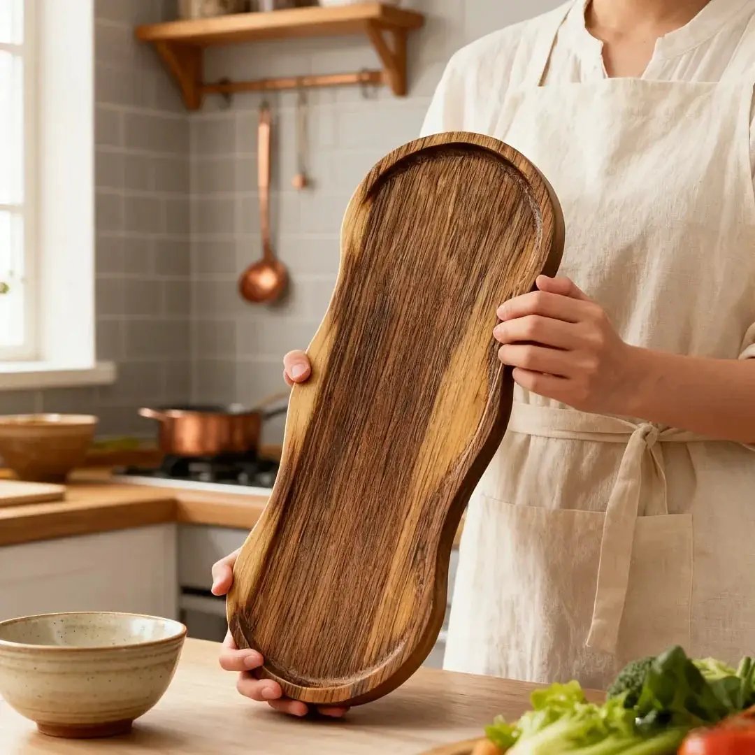1pc Creative Oval Wooden Tray, Dessert Plate - Perfect Blend of Home Decor and Practicality, Easy to Clean, Multi-Purpose for Fruits, Cakes, Snacks, Desserts, and Cheese. Ideal for Family Gatherings, Afternoon Tea, Restaurant by House Of Avana