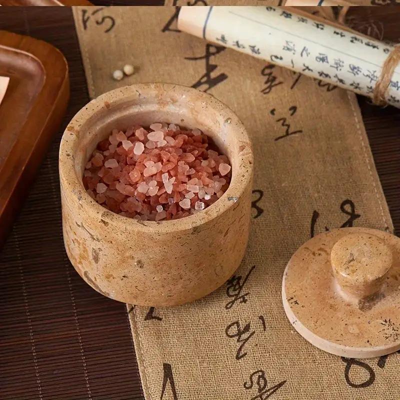 1pc Elegant Marble Salt and Pepper Shaker with Lid - Premium Spice Storage Jar, Kitchen Organizer, Refined High-End Decor for Seasoning Essentials by House Of Avana