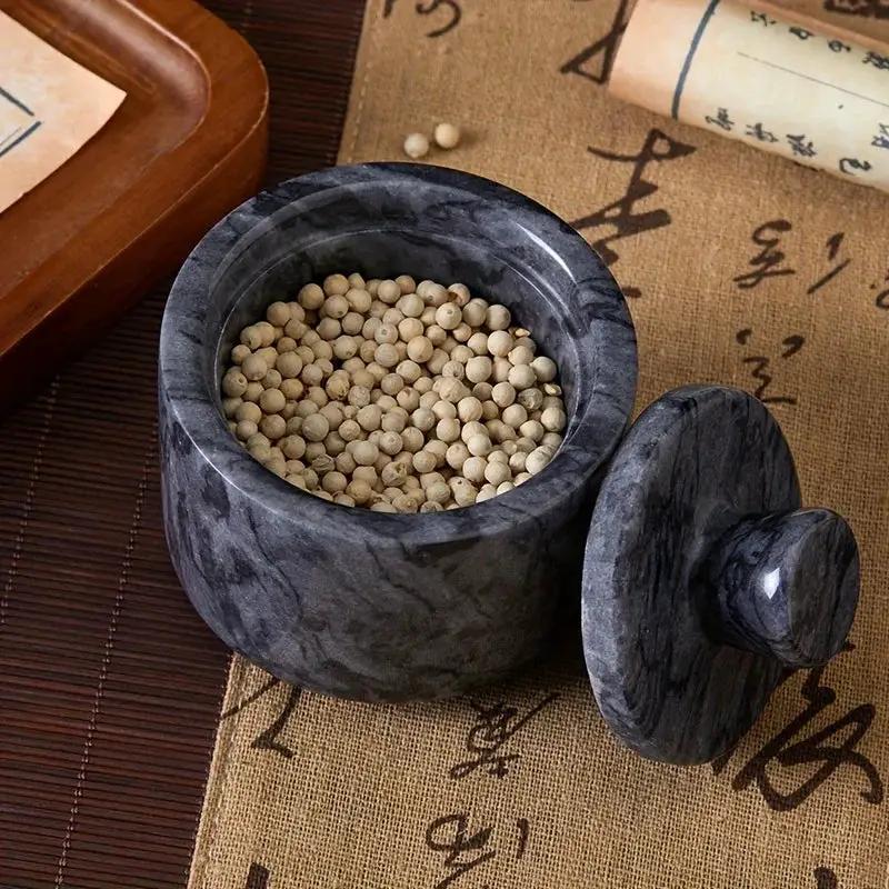 1pc Elegant Marble Salt and Pepper Shaker with Lid - Premium Spice Storage Jar, Kitchen Organizer, Refined High-End Decor for Seasoning Essentials by House Of Avana