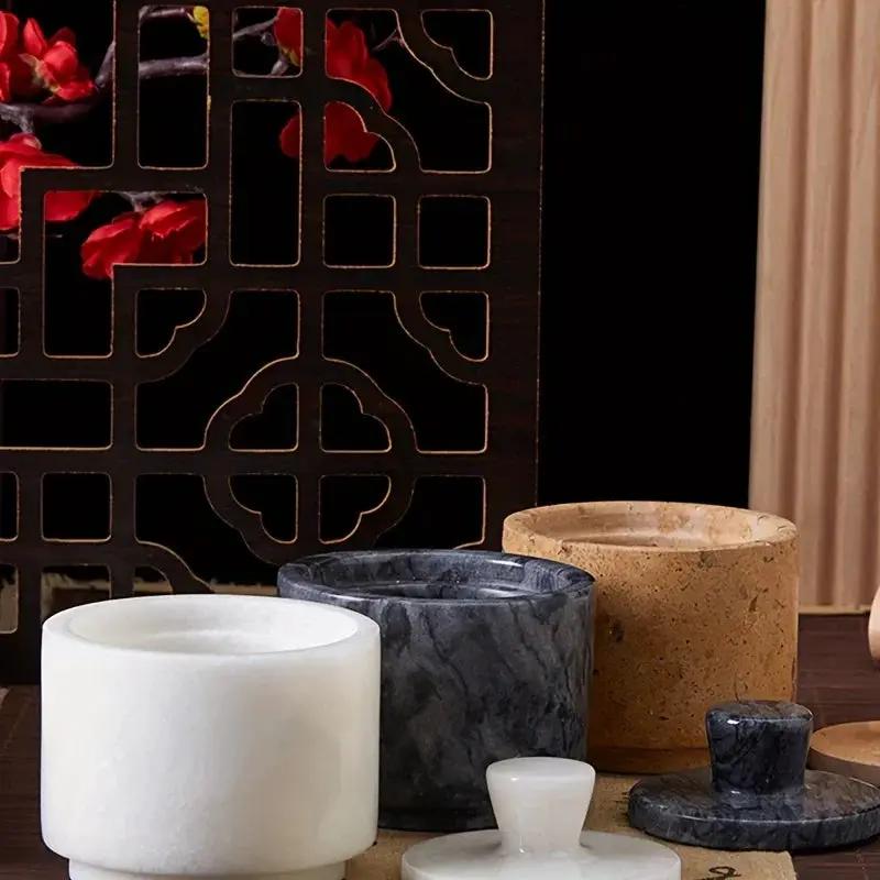 1pc Elegant Marble Salt and Pepper Shaker with Lid - Premium Spice Storage Jar, Kitchen Organizer, Refined High-End Decor for Seasoning Essentials by House Of Avana