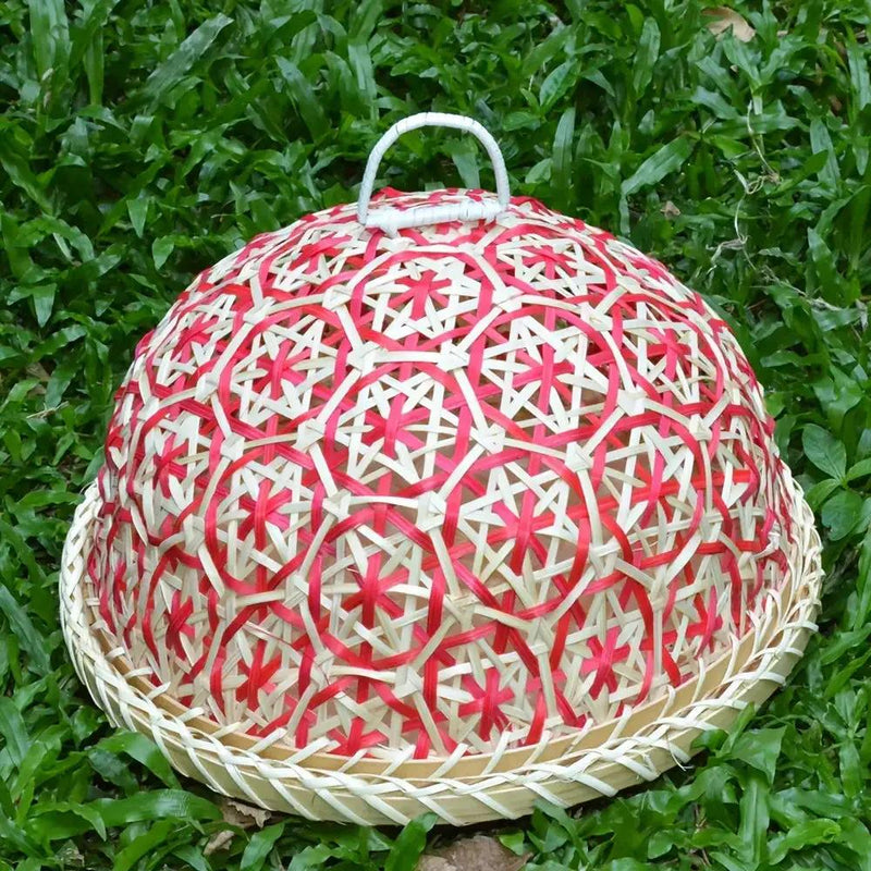 1pc Handmade Bamboo Dining Cover, Hollow Woven Storage Basket, Household Kitchen Table Cover, Multi-Layer Bamboo Storage Basket, Tray, Bamboo Products, Practical Holiday Gift, Home Decoration by House Of Avana
