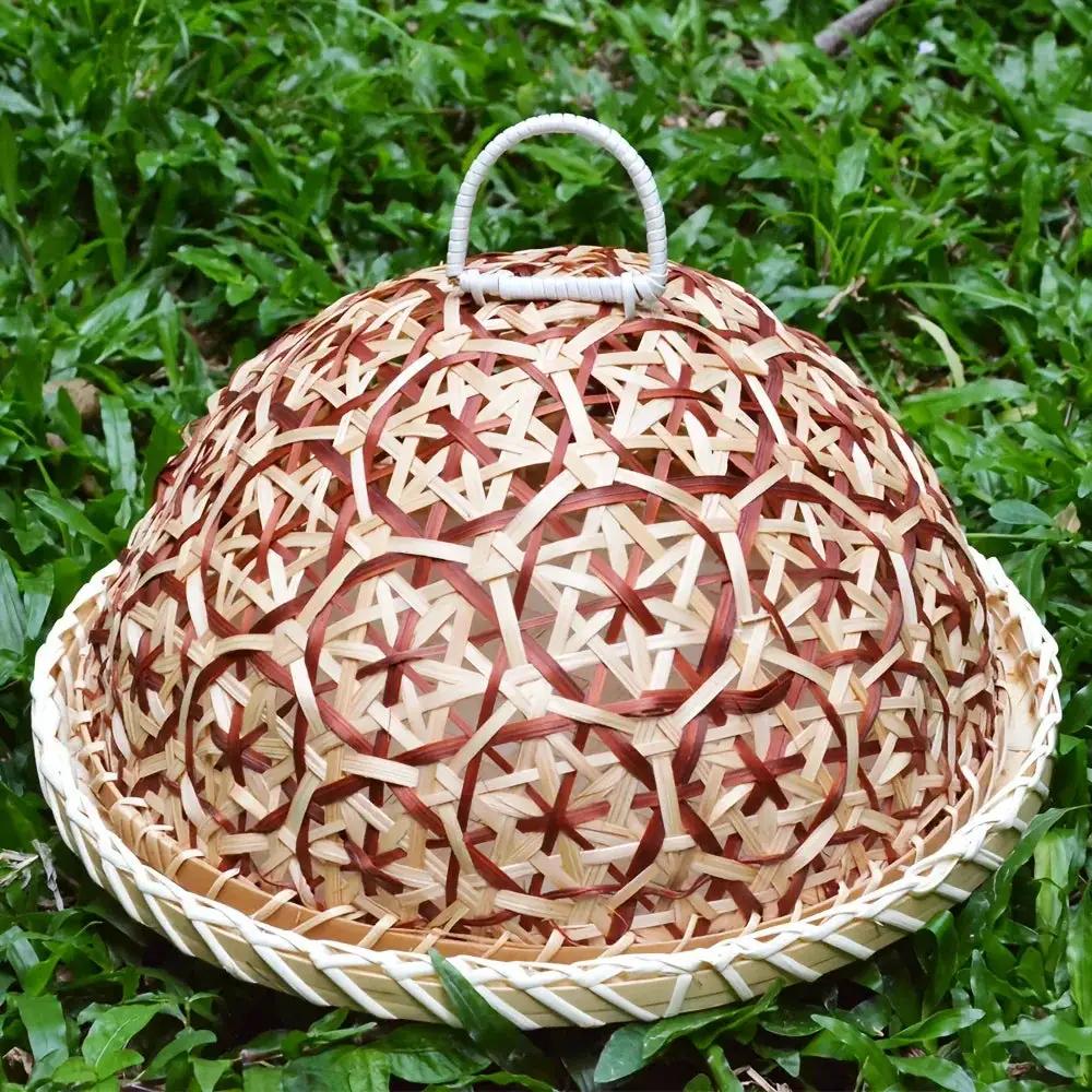 1pc Handmade Bamboo Dining Cover, Hollow Woven Storage Basket, Household Kitchen Table Cover, Multi-Layer Bamboo Storage Basket, Tray, Bamboo Products, Practical Holiday Gift, Home Decoration by House Of Avana