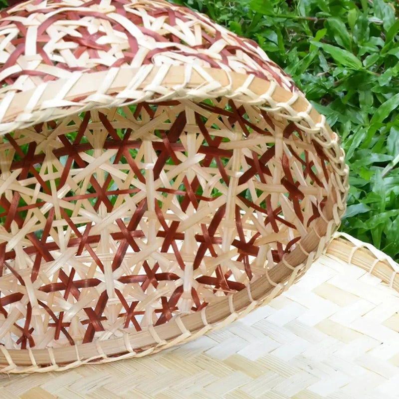 1pc Handmade Bamboo Dining Cover, Hollow Woven Storage Basket, Household Kitchen Table Cover, Multi-Layer Bamboo Storage Basket, Tray, Bamboo Products, Practical Holiday Gift, Home Decoration by House Of Avana