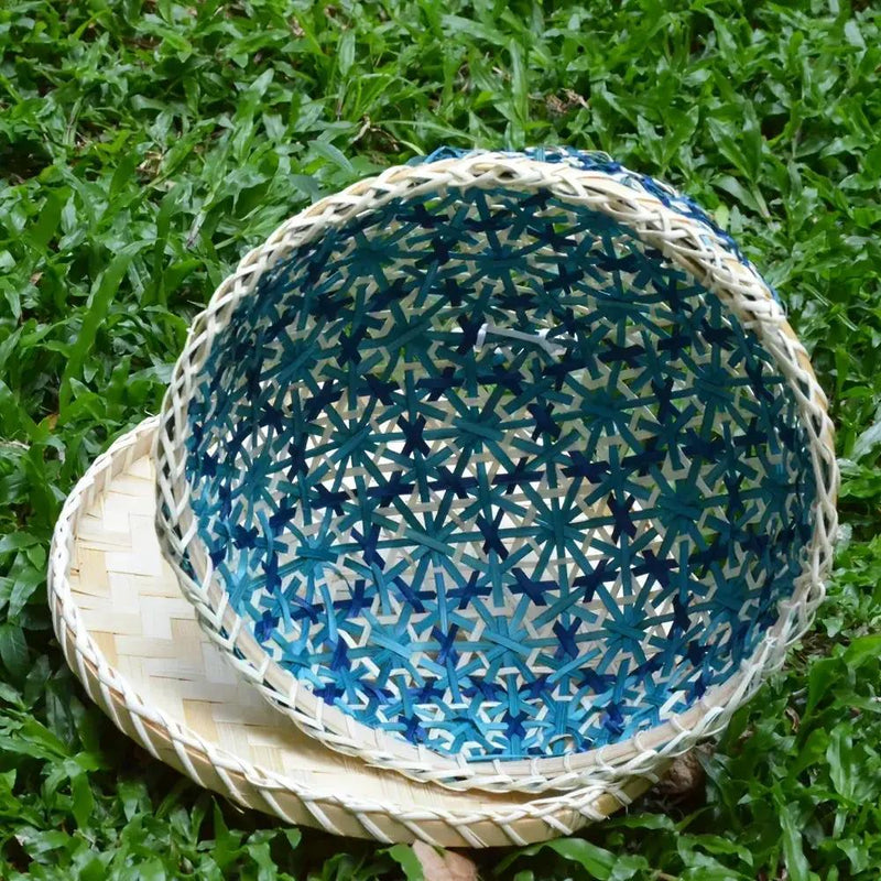 1pc Handmade Bamboo Dining Cover, Hollow Woven Storage Basket, Household Kitchen Table Cover, Multi-Layer Bamboo Storage Basket, Tray, Bamboo Products, Practical Holiday Gift, Home Decoration by House Of Avana