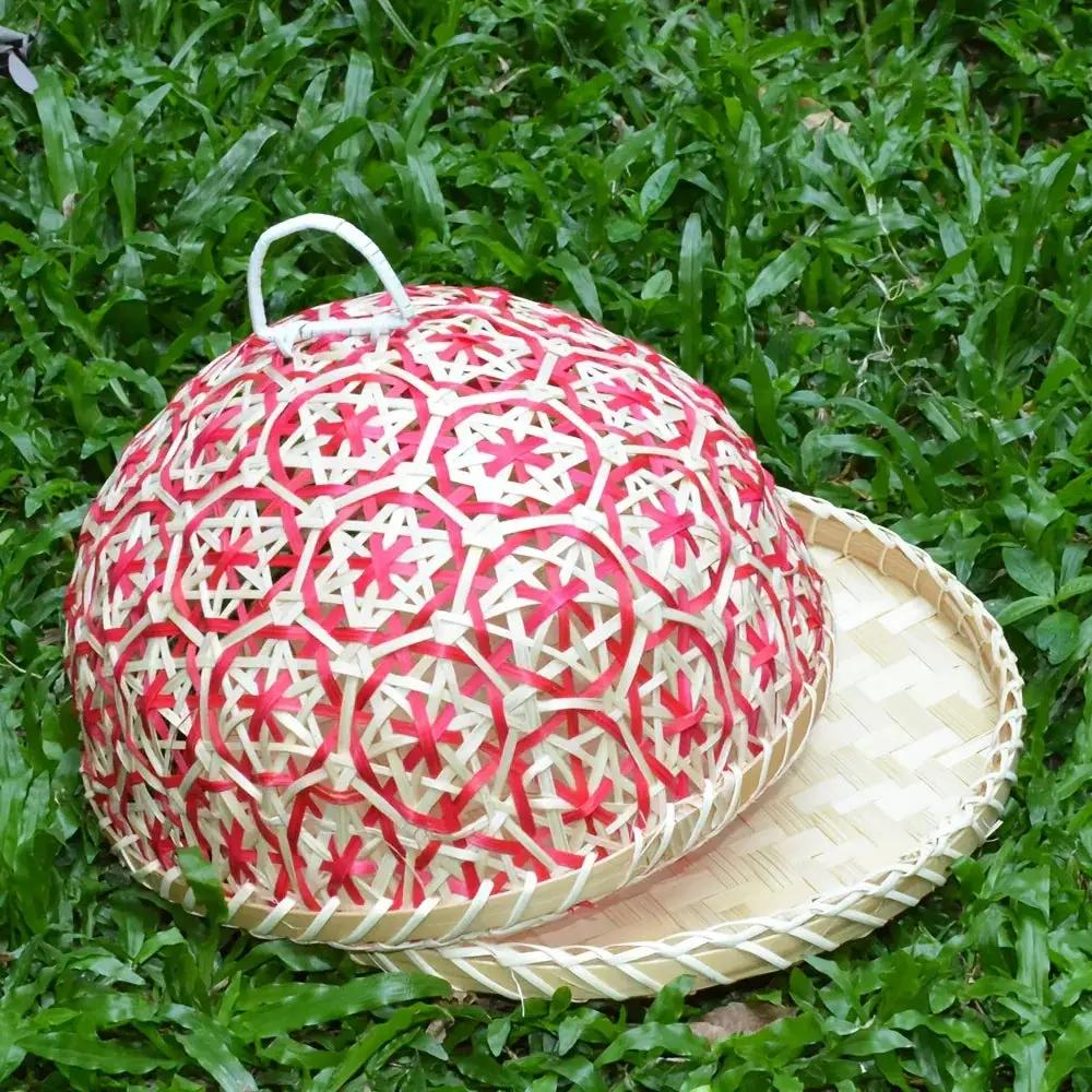 1pc Handmade Bamboo Dining Cover, Hollow Woven Storage Basket, Household Kitchen Table Cover, Multi-Layer Bamboo Storage Basket, Tray, Bamboo Products, Practical Holiday Gift, Home Decoration by House Of Avana