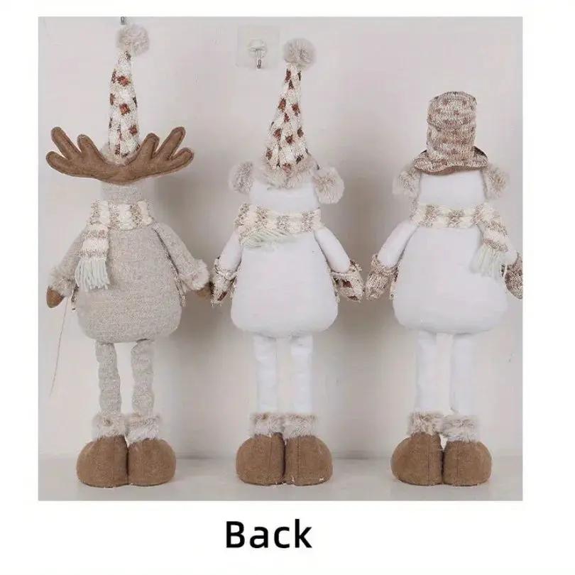 1pc or 3pcs Luge Christmas Snowman & Reindeer Figurines - Stretchable Winter Scene Decor with Expressive Eyes, Festive Holiday Gift for Indoor/Outdoor Use, Durable Collectible Dolls (///), Soft Fabric-like Texture, No Electri by House Of Avana