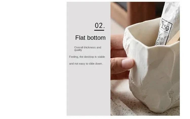 1pc Wabi-Sabi Wind Toothbrush Cup Creative Easter Stone Shape Ceramic Wash Cup Toothbrush Cup Nordic Ins Mouthwash Cup by House Of Avana