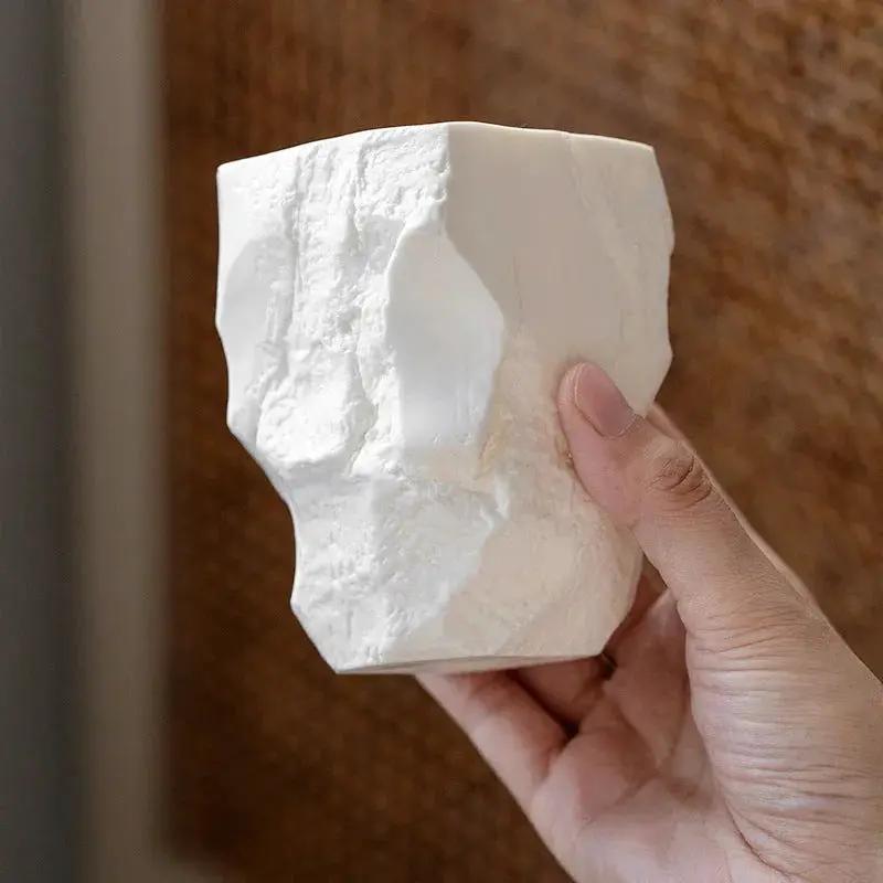 1pc Wabi-Sabi Wind Toothbrush Cup Creative Easter Stone Shape Ceramic Wash Cup Toothbrush Cup Nordic Ins Mouthwash Cup by House Of Avana