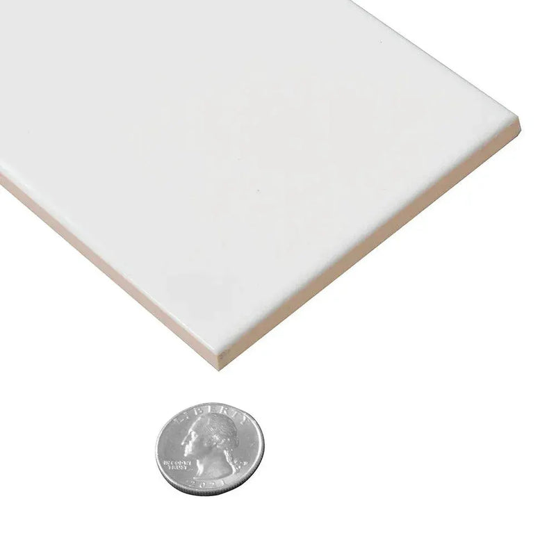 White 4x12 Polished Ceramic Subway Tile (34 pack, 10.4 sq ft/case) by Apollo Tile