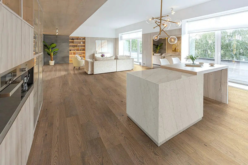 Ladson Wayland Brushed End Cap Wood Look Moldings 2x0.63 in a finished room