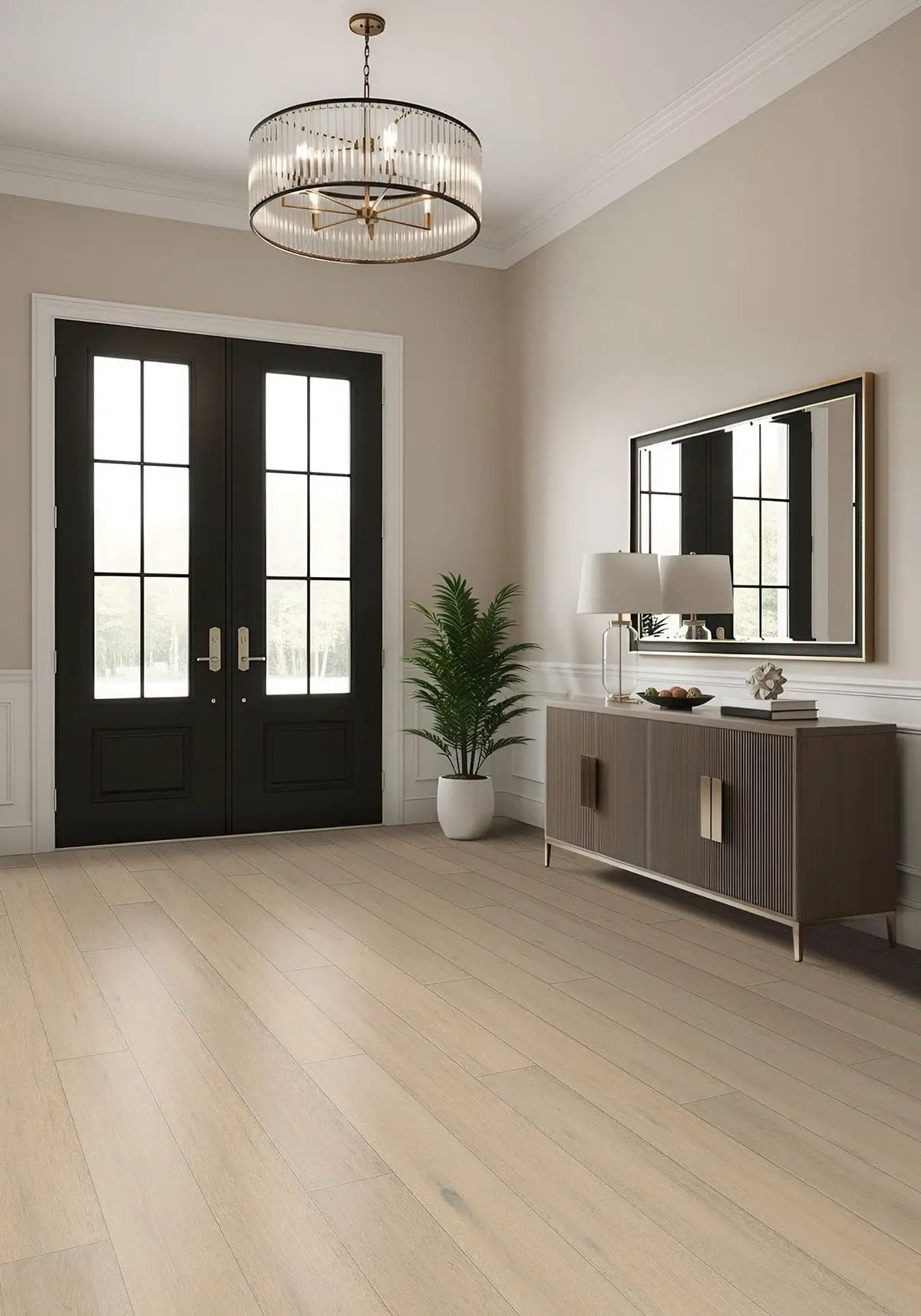 Ladson Mable Brushed Wood Look Moldings 0.63x0.63 in a finished room