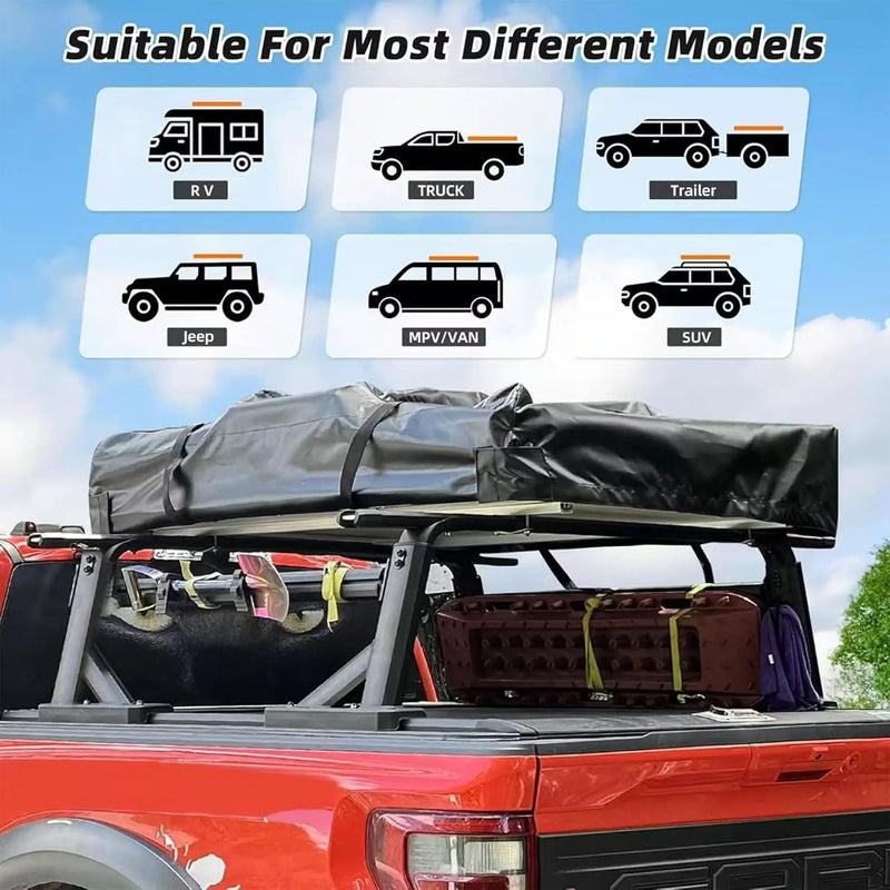 Trailora Summit Soft-Shell Aluminum Rooftop Tent With Ladder, LED Light Strip, And Memory Foam Mattress [2-3 Person] (SAK26814) by SAKSBY WHOLESALE