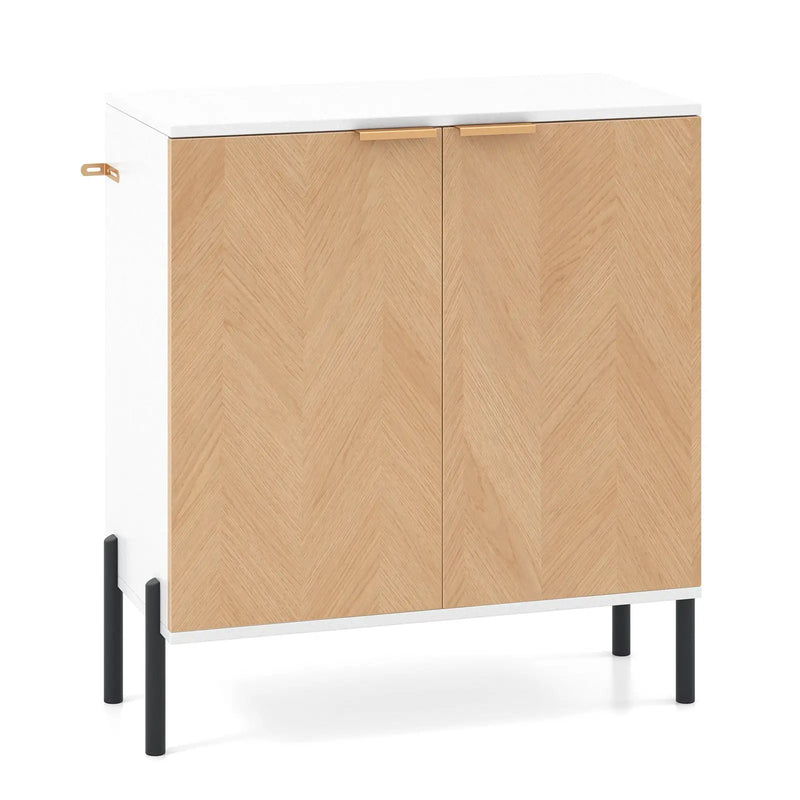 2-Door Buffet Cabinet Sideboard with Shelf and Metal Legs by DirectDeals