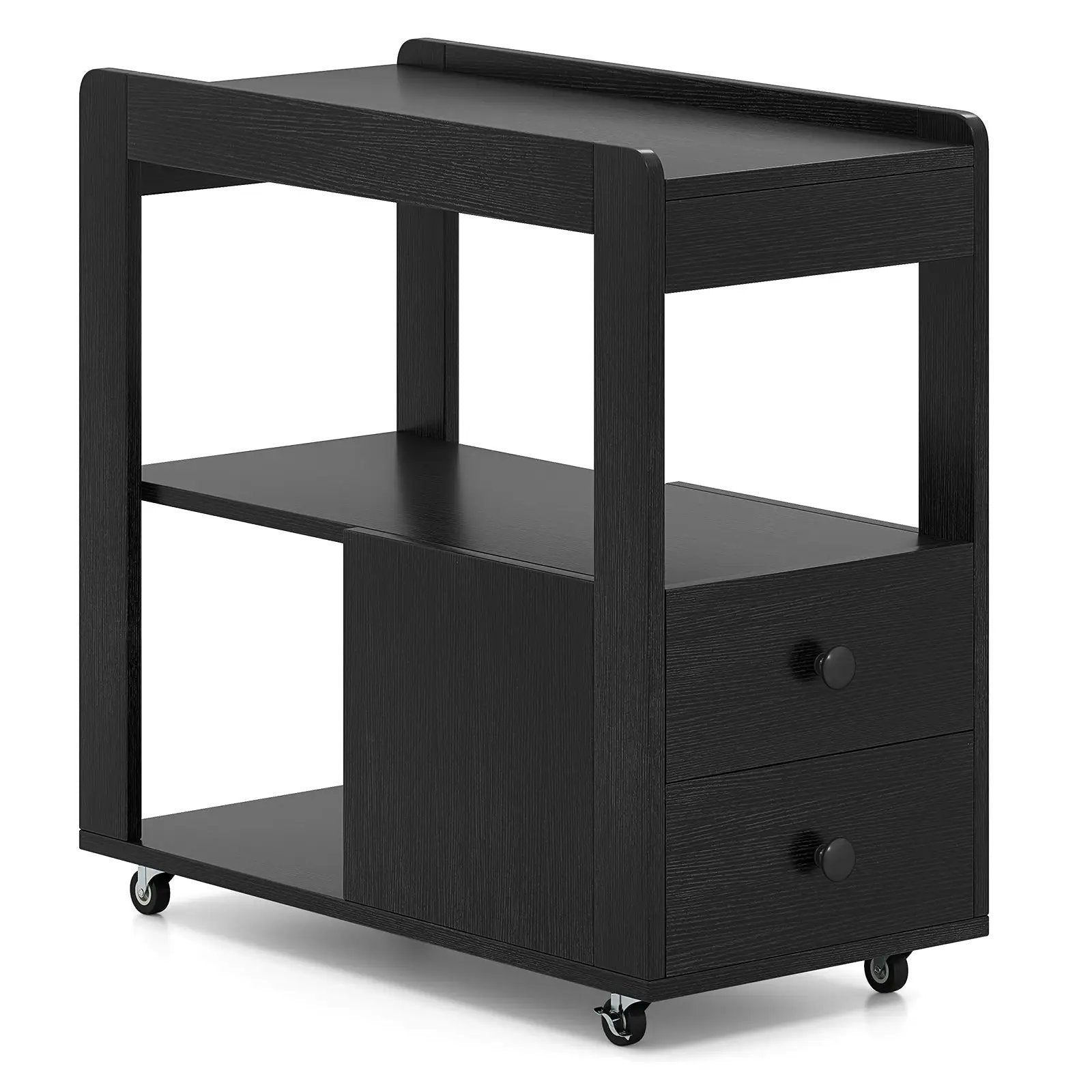 2-Drawer Sofa Side Table with Shelves for Living Room by DirectDeals