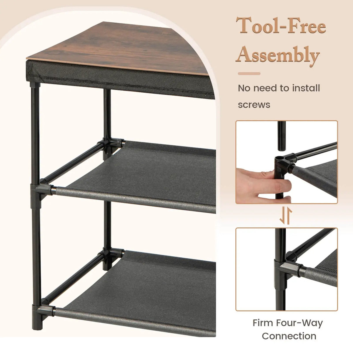 2-Drawer Nightstand with Removable Fabric Bins and Pull Handles, photo 12 of 16