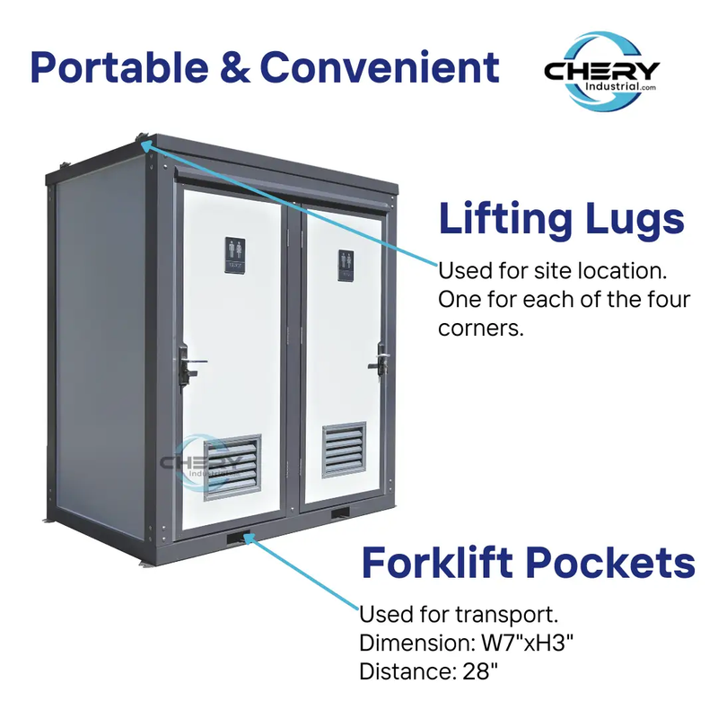 2 Private Toilet Stalls Portable Restroom by Chery Industrial