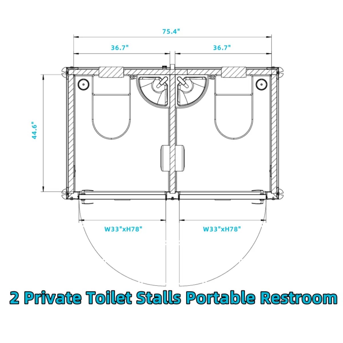 2 Private Toilet Stalls Portable Restroom by Chery Industrial