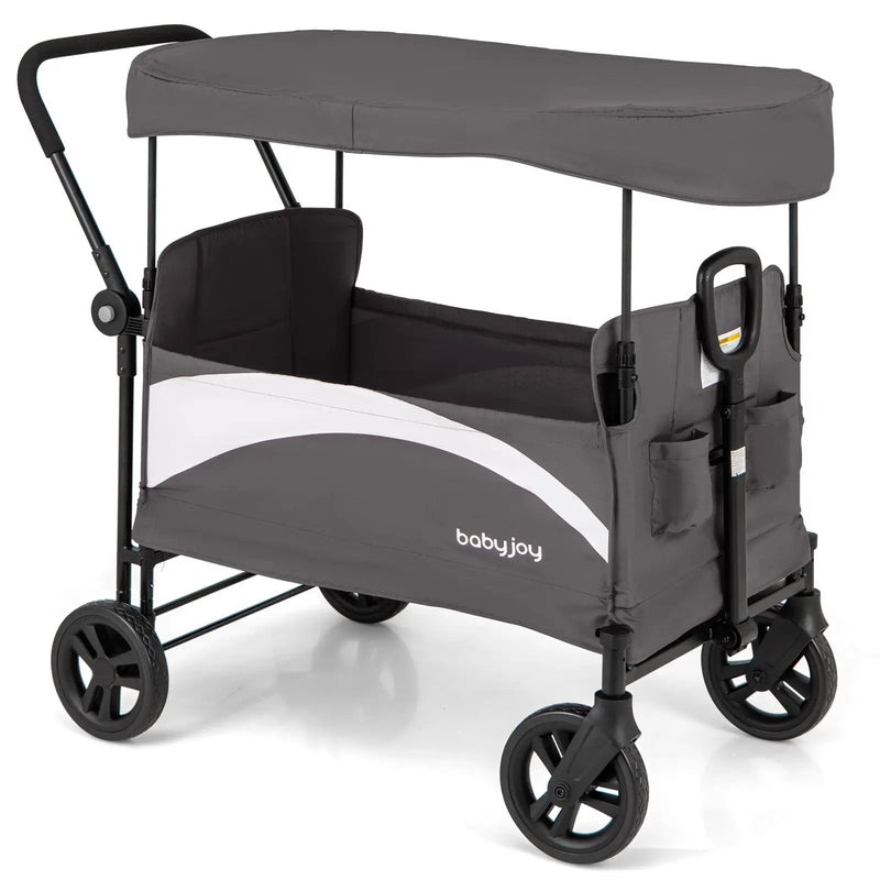 2-Seat Stroller Wagon with Adjustable Canopy and Handles by DirectDeals