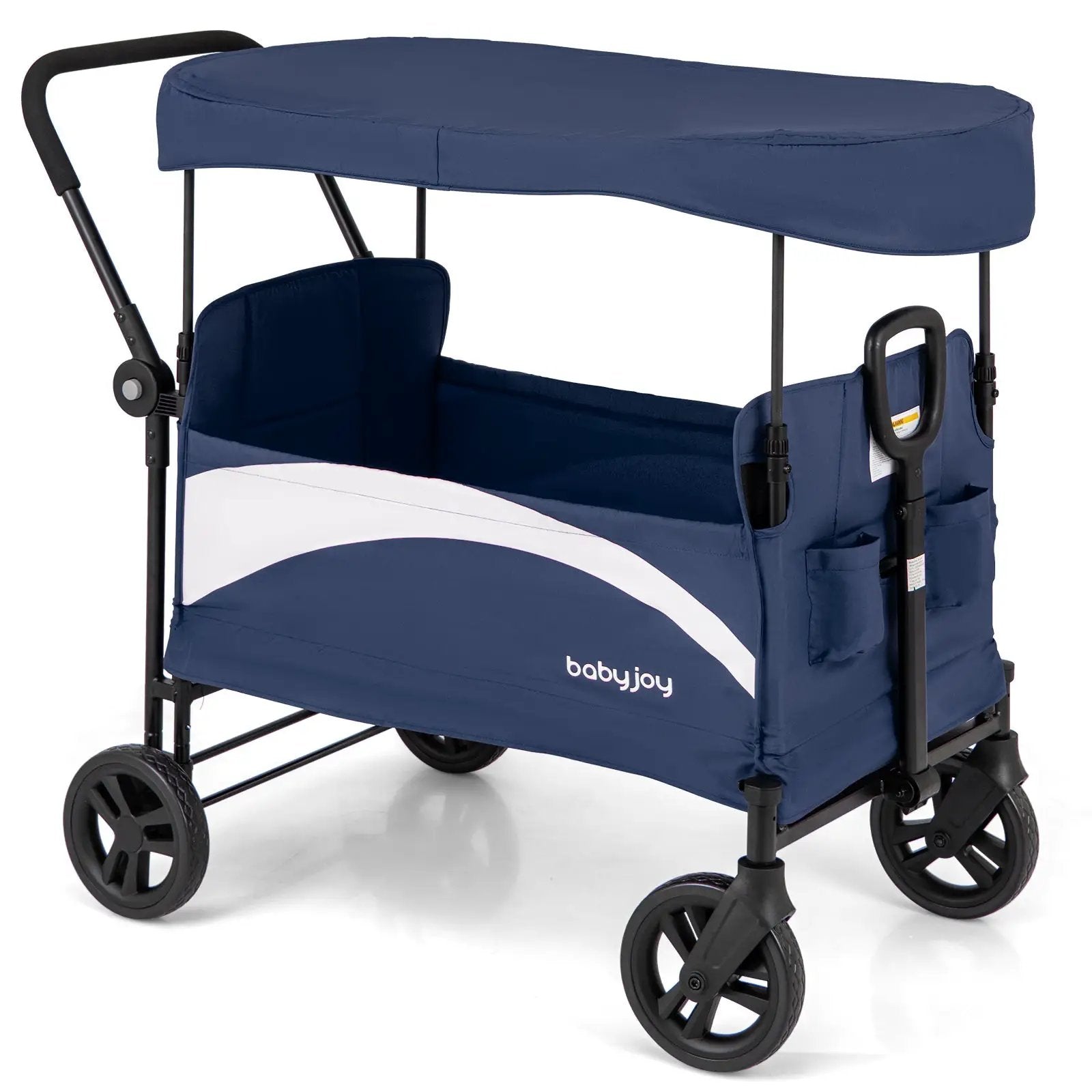 2-Seat Stroller Wagon with Adjustable Canopy and Handles by DirectDeals