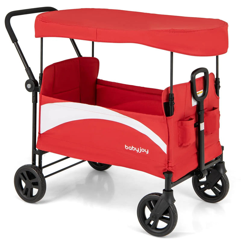 2-Seat Stroller Wagon with Adjustable Canopy and Handles by DirectDeals