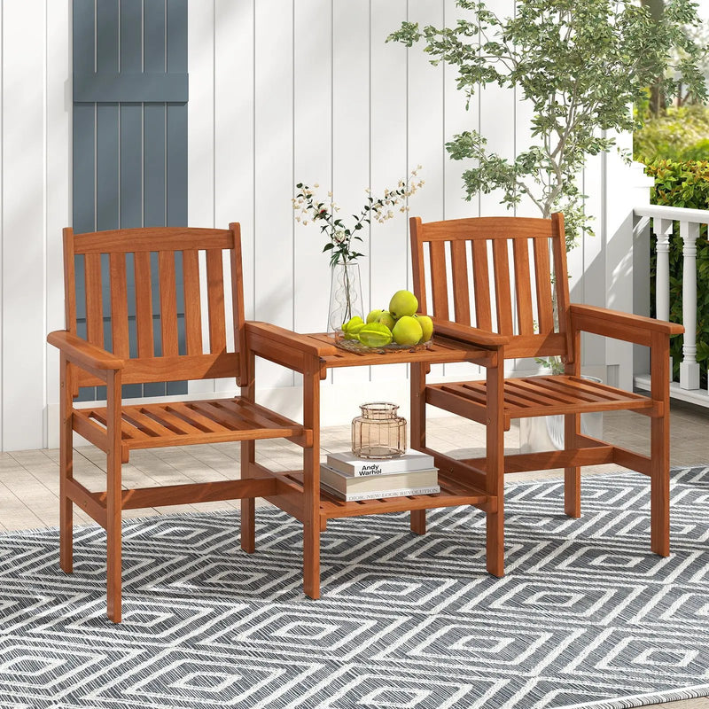 2-Seater Outdoor Patio Furniture Set with 1.57 Inch Umbrella Hole by DirectDeals