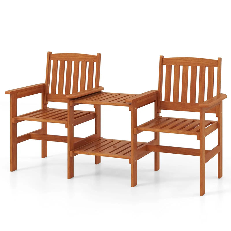 2-Seater Outdoor Patio Furniture Set with 1.57 Inch Umbrella Hole by DirectDeals