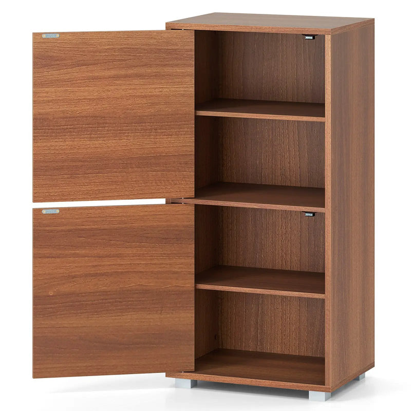 2-Tier Modern Style Nightstand with Drawer and Open Shelf-Walnut by DirectDeals