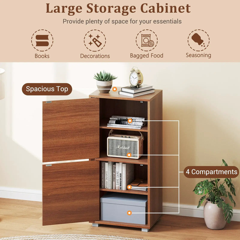 2-Tier Modern Style Nightstand with Drawer and Open Shelf-Walnut by DirectDeals