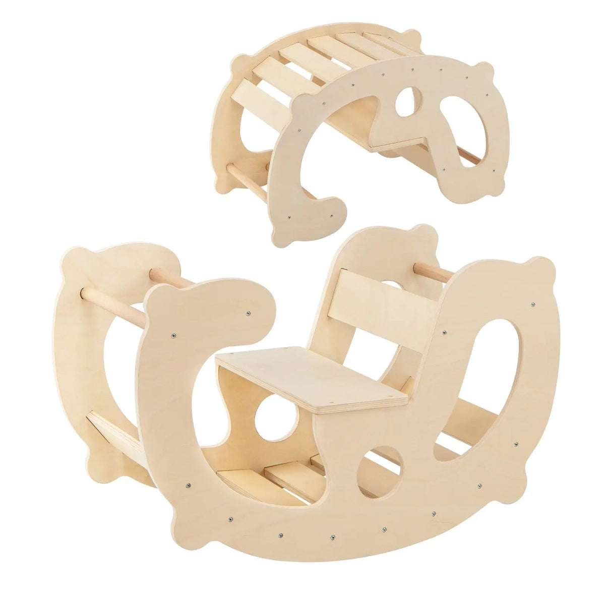 2-in-1 Rocking Horse Arch for Kids Montessori Climbing Toys with Arch Climber, photo 9 of 9