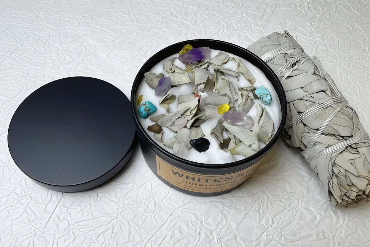 2 Pack Handmade Sage & Holy Wood Soy Wax Candles. by House Of Avana