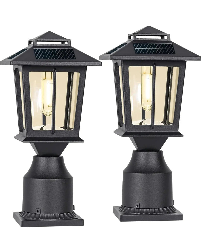 2 Pack SmartYard Aluminum Solar Post/Fence Lights Outdoor, Wood 4X4 Solar Post Cap Lights by Outdoor Solar Outlet