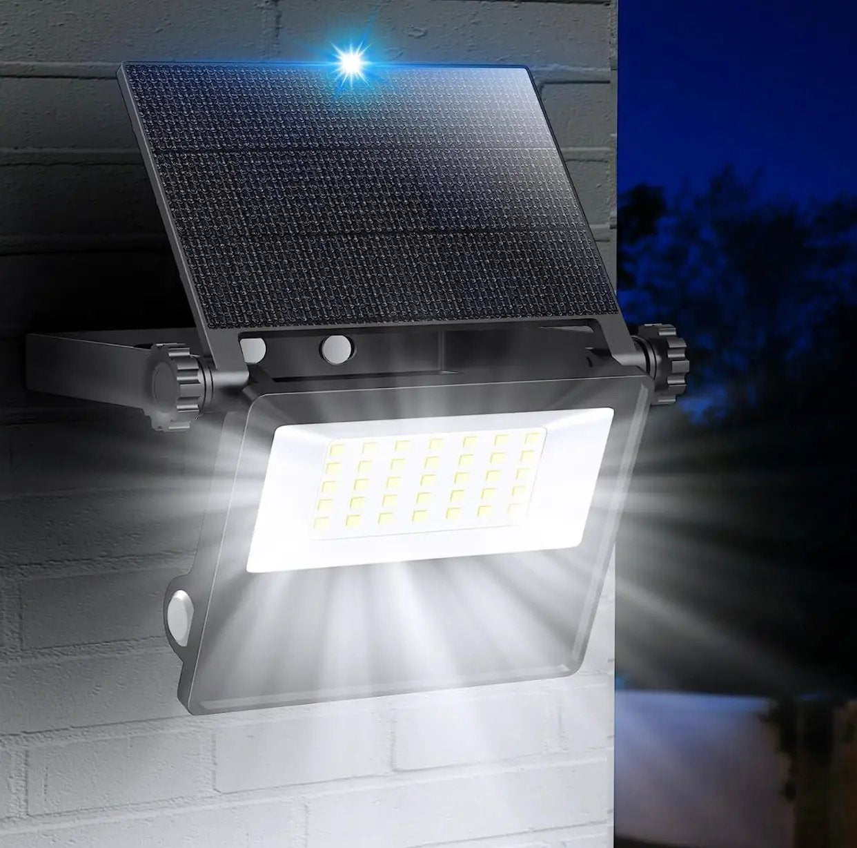 2-Pack SmartYard Solar Outdoor Lights, Metal Solar Security/Flood Lights ,2000LM Motion Sensor by Outdoor Solar Outlet