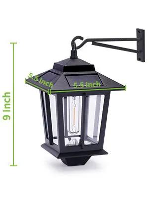 2 Pack SmartYard Solar Wall Hanging Lanterns with Replaceable Bulb, 4 Solar Panels,Anti-Rust by Outdoor Solar Outlet