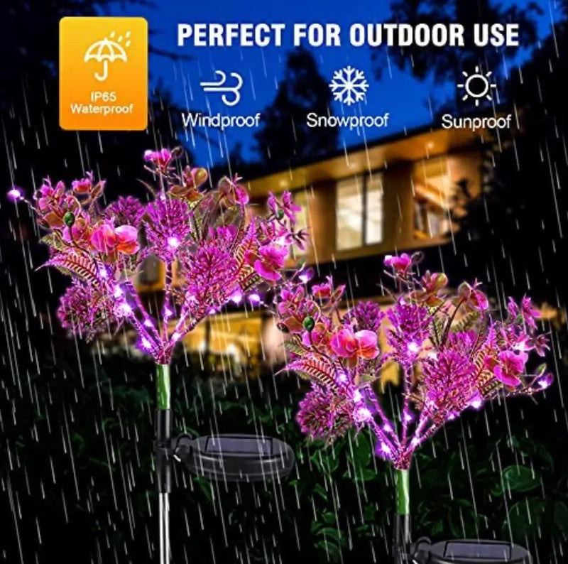 2 Pack Solar Powered Phalaenopsis Flowers Lights Design, Waterproof by Outdoor Solar Outlet