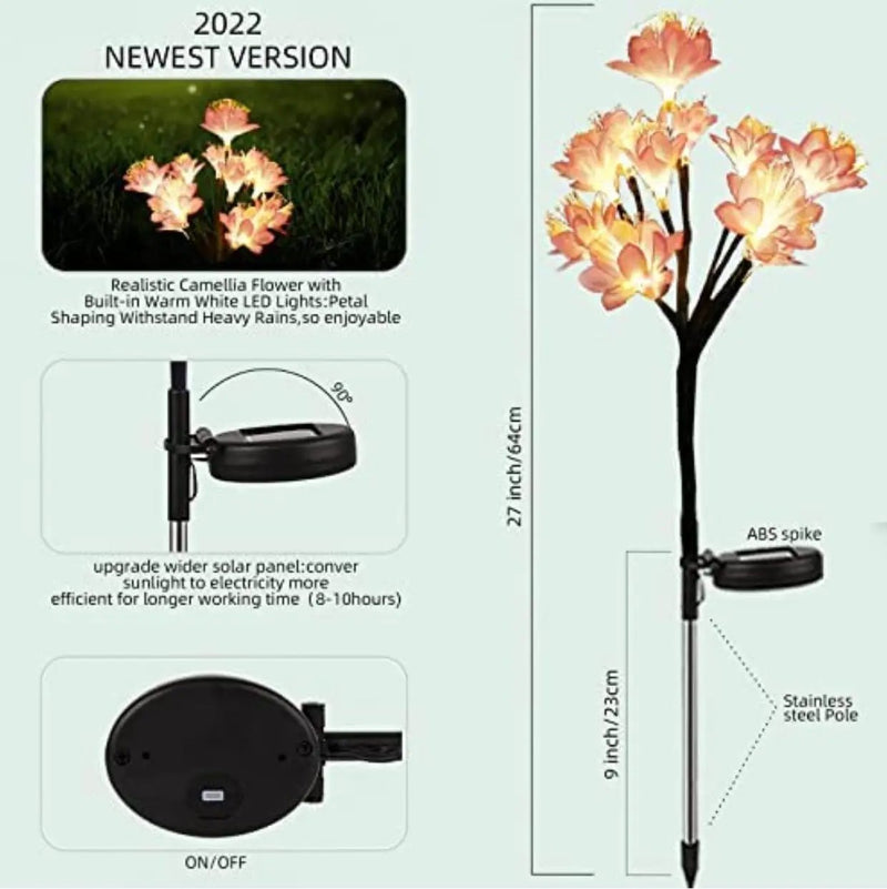 2 Pack Solar Steak Garden Lights Solar Powered Waterproof 2 Lighting Modes Twinkling and Steady Landscape by Outdoor Solar Outlet