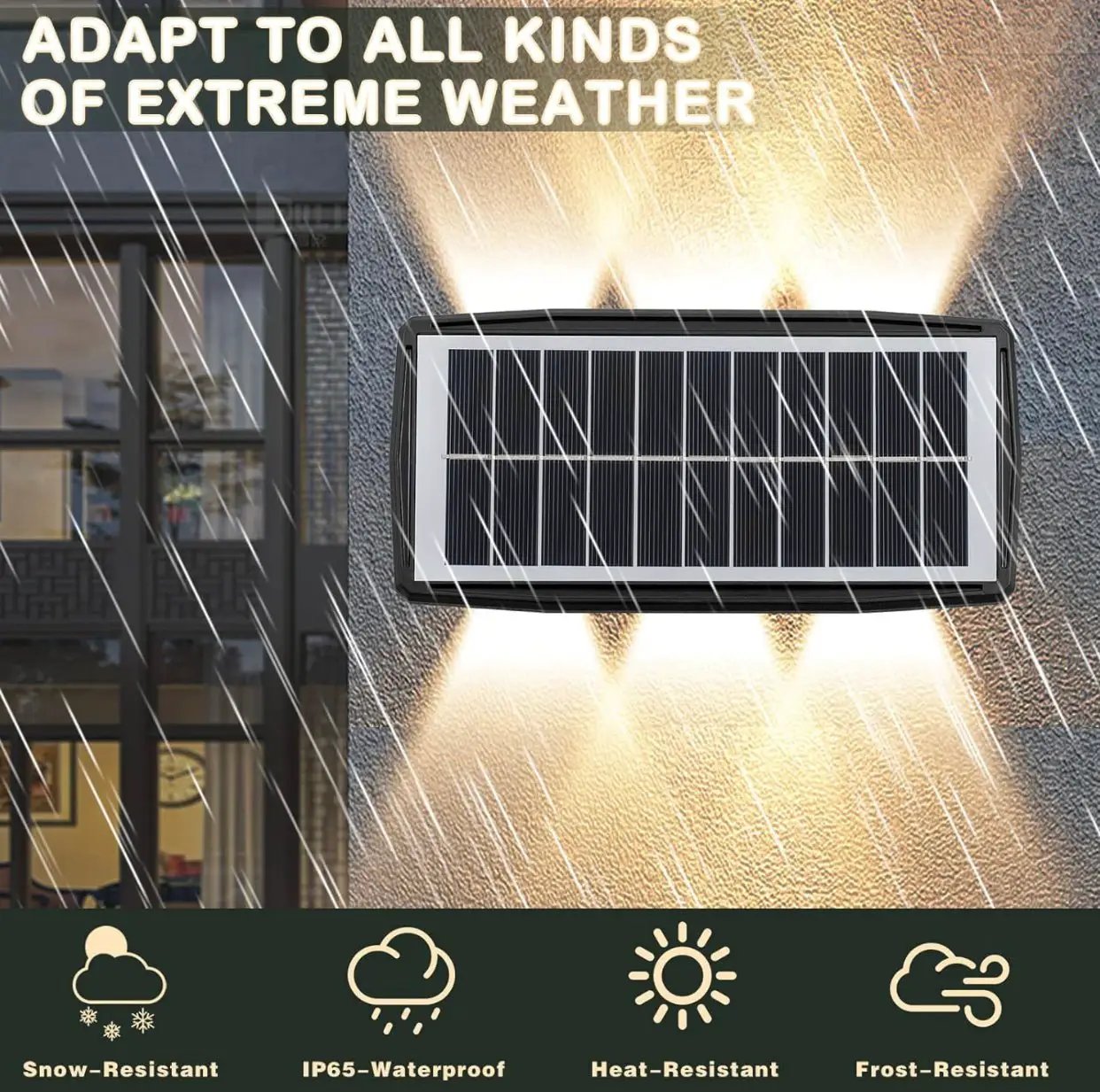 2 Pack Solar Wall Lights Outdoor Waterproof Led Up and Down Wall Lights,Solar Outdoor Lights Wall Sconce Exterior Lighting by Outdoor Solar Outlet