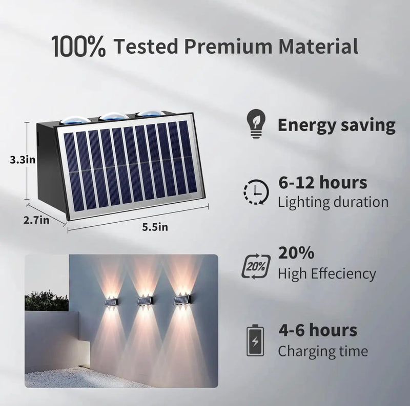2 Pack Solar Wall Lights Outdoor Waterproof Led Up and Down Wall Lights,Solar Outdoor Lights Wall Sconce Exterior Lighting by Outdoor Solar Outlet