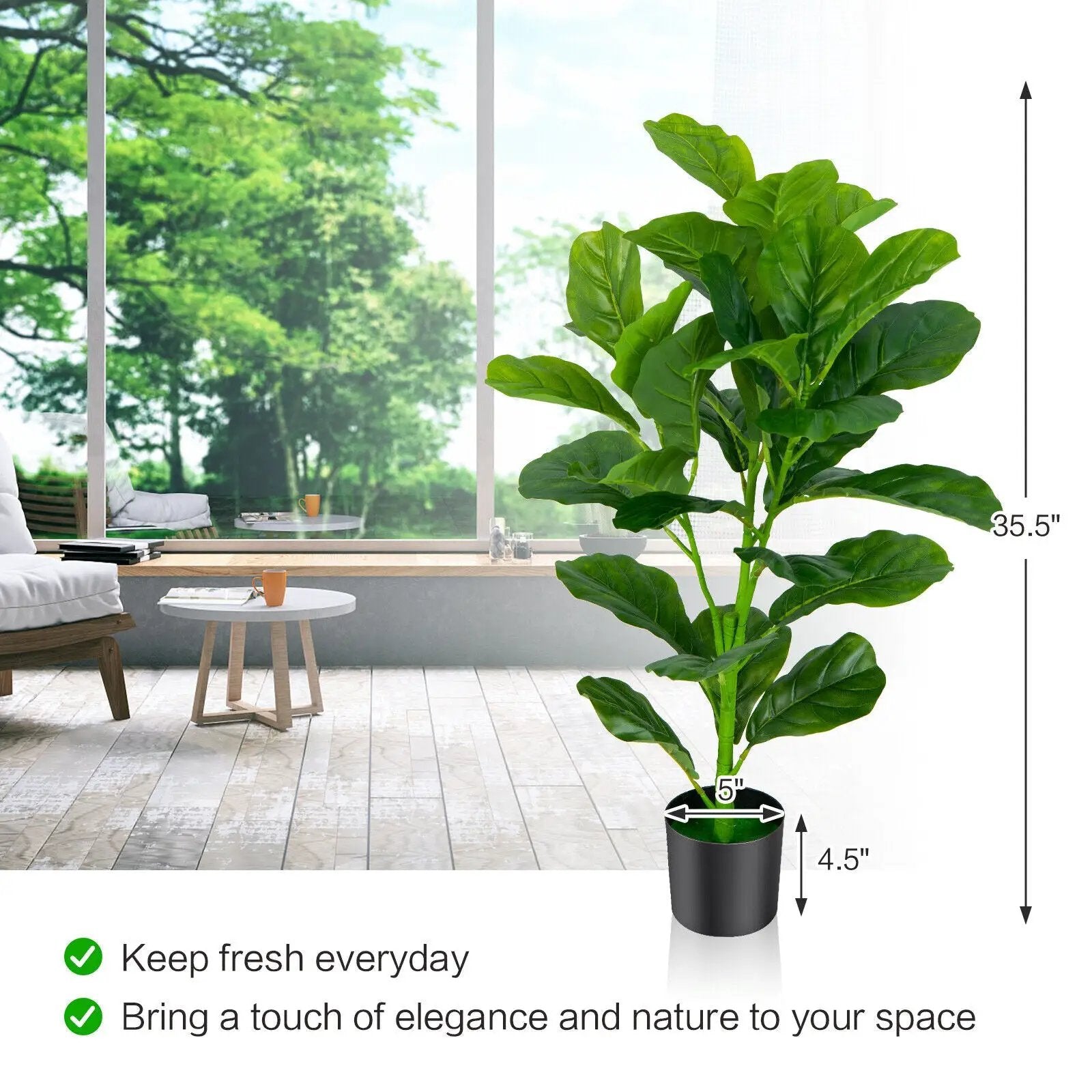 2-Pack Artificial Fiddle Leaf Fig Tree by DirectDeals