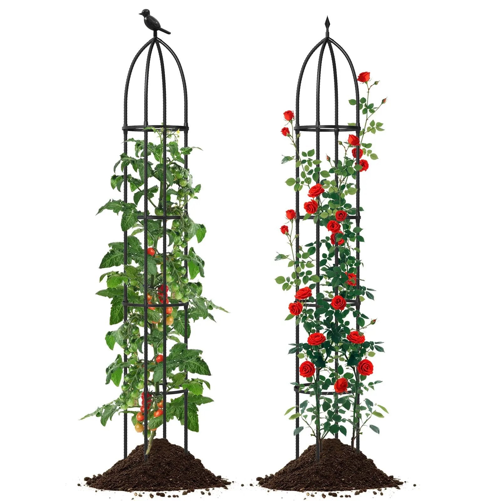 2-Pack Garden Obelisk Trellis for Climbing Plants-Black by DirectDeals