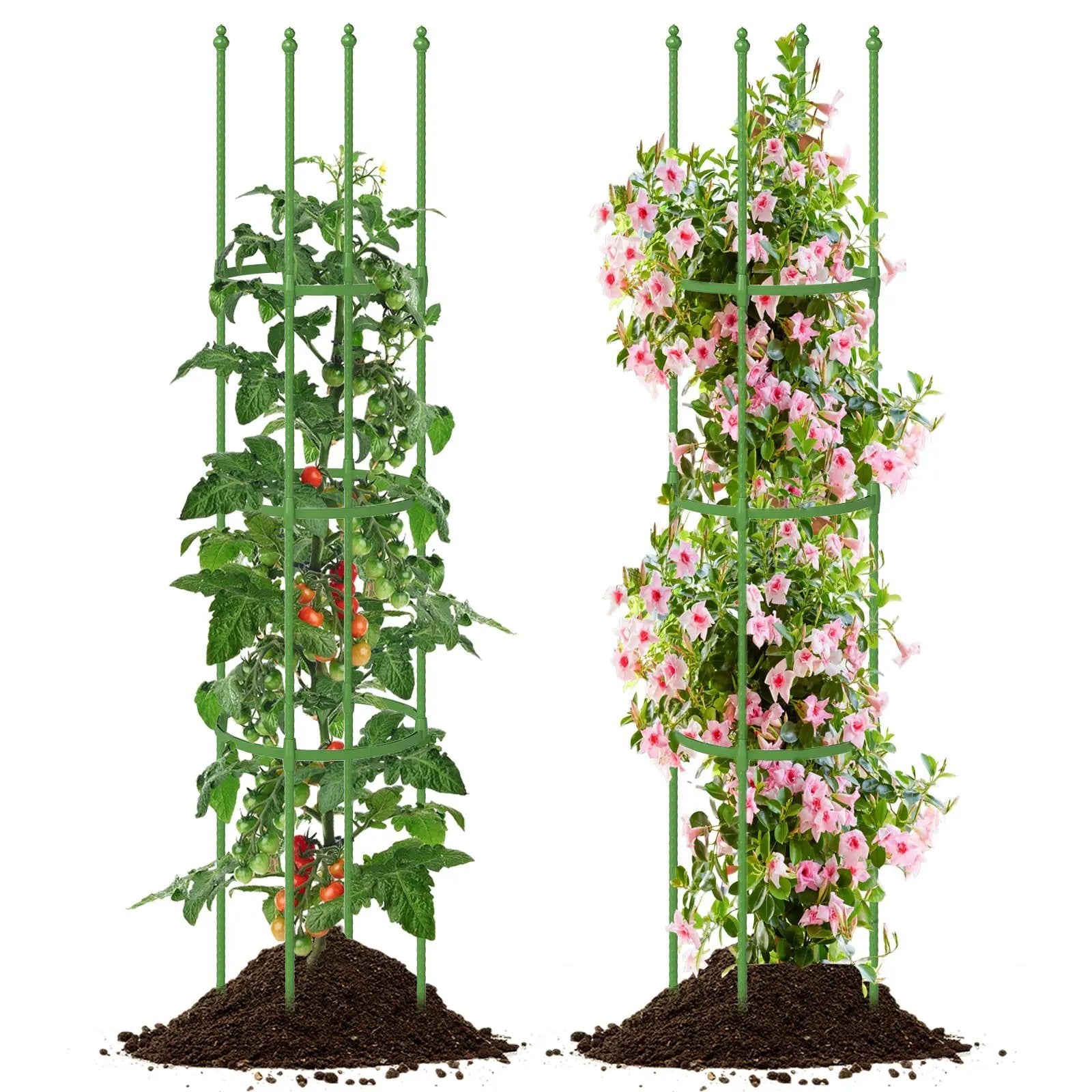2-Pack Garden Trellis Tomato Cage with Adjustable Height-Green by DirectDeals