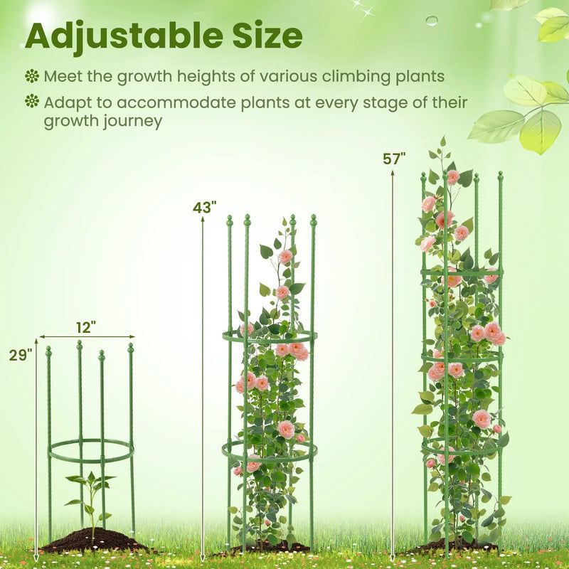 2-Pack Garden Trellis Tomato Cage with Adjustable Height-Green by DirectDeals