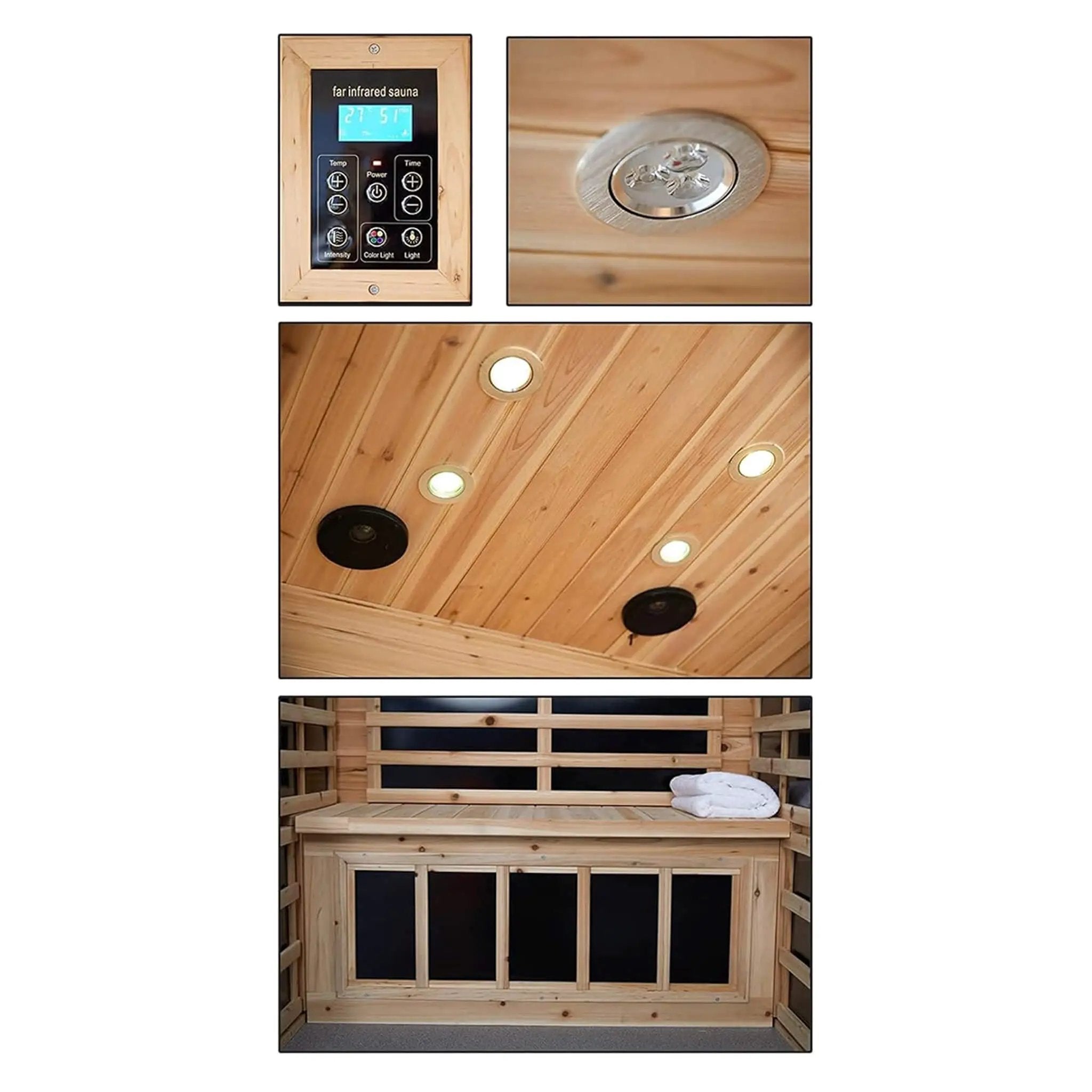 Thermora Vexa Luxury 2-Person Outdoor Low EMF Hemlock Infrared Sauna With Bluetooth And Chromotherapy Light (SAK97318) by SAKSBY WHOLESALE