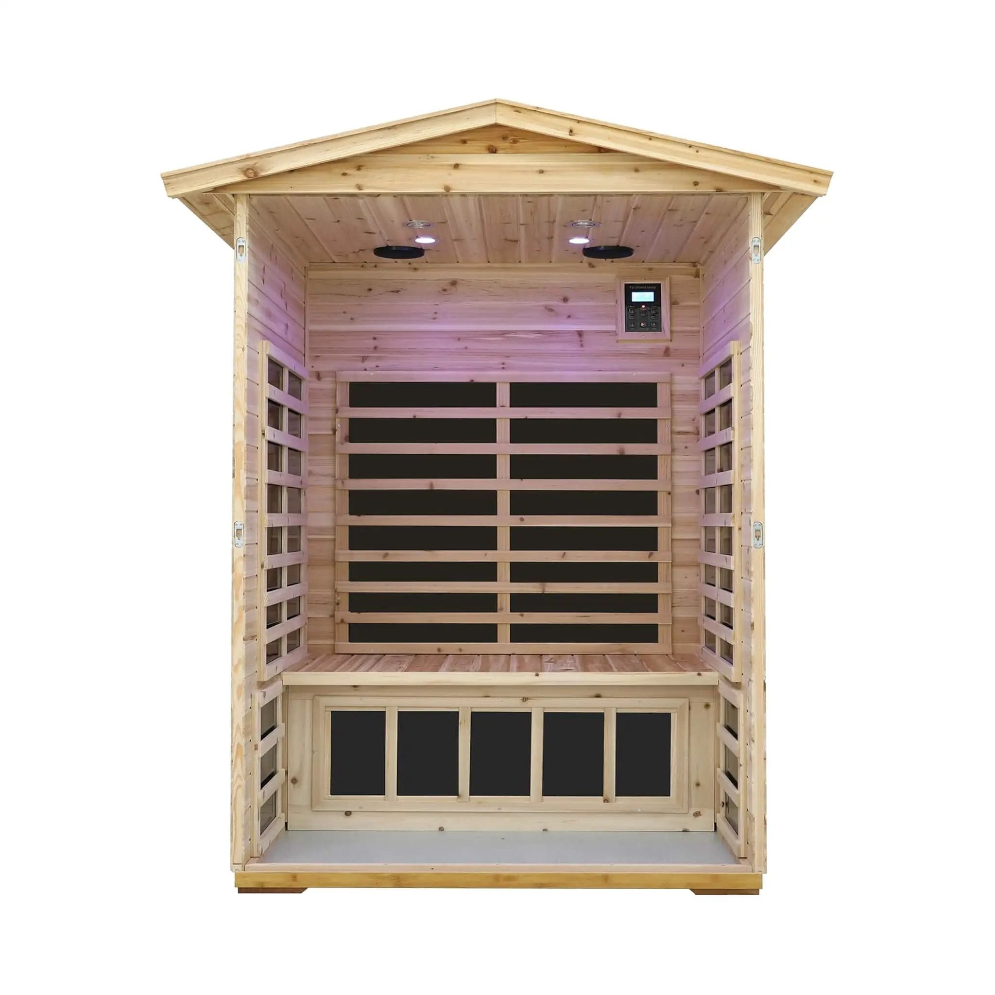 Thermora Vexa Luxury 2-Person Outdoor Low EMF Hemlock Infrared Sauna With Bluetooth And Chromotherapy Light (SAK97318) by SAKSBY WHOLESALE